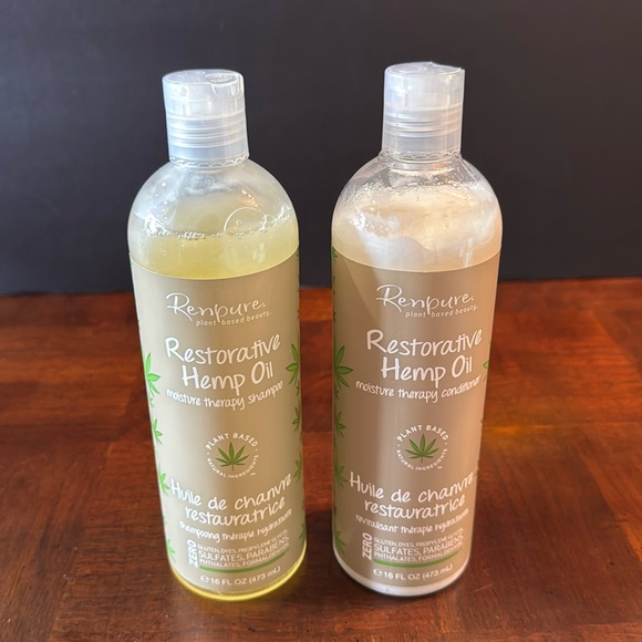 2 Pack Renpure Restorative Hemp Oil Moisture Therapy Shampoo Conditioner - Picture 1 of 6